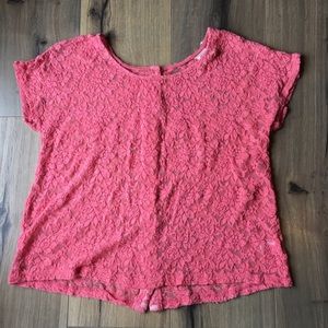 🌸 3/$20 MOSSIMO Lace T-shirt w/ Button-up Back